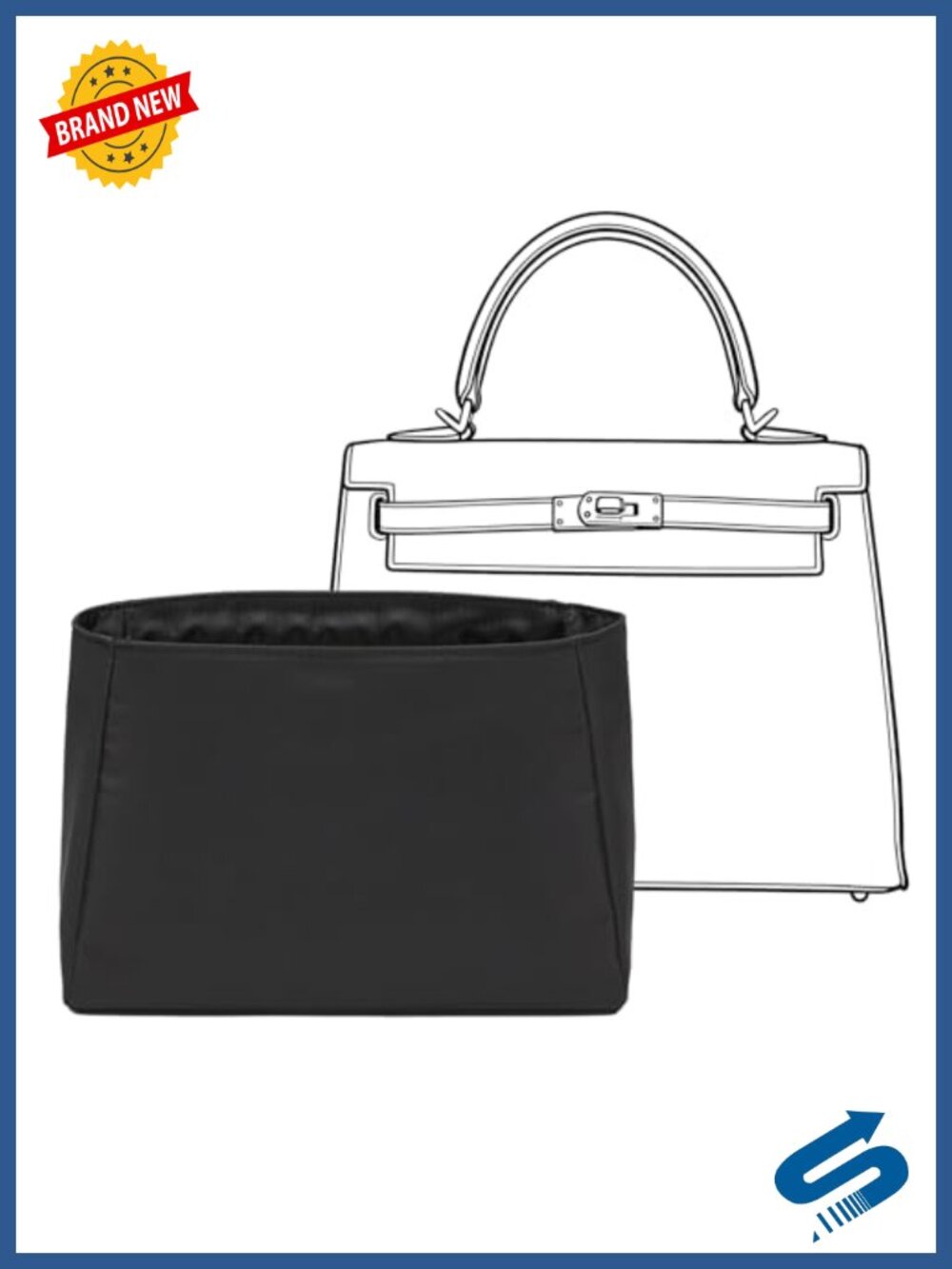 Nylon Handbag Organizer Insert Fits Kelly 28